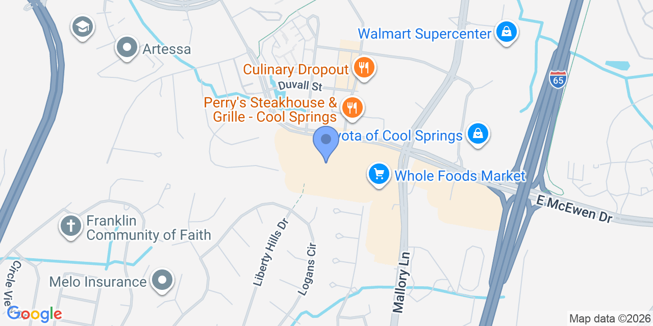 Map location for Nashville Employment Law Center